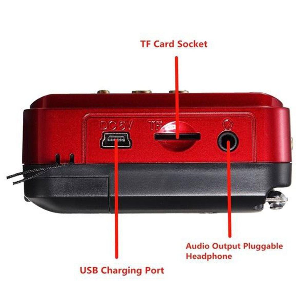 Fm-radio-lautsprecher, tragbarer digitaler fm-usb-tf-lautsprecher für  mp3 wiedergabegeräte, wiederaufladbarer akku, mini-tragbares radio