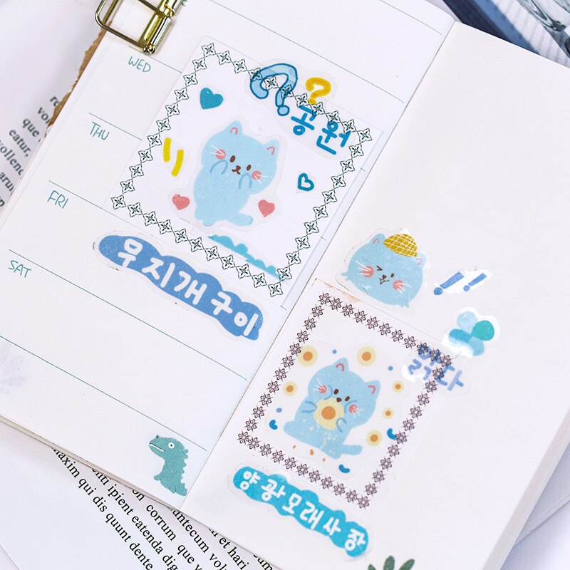 1 lot de /1 autocollants de papeterie kawaii weiwei mengyou, autocollants décoratifs pour journal intime, autocollants pour mobile, scrapbooking, bricolage