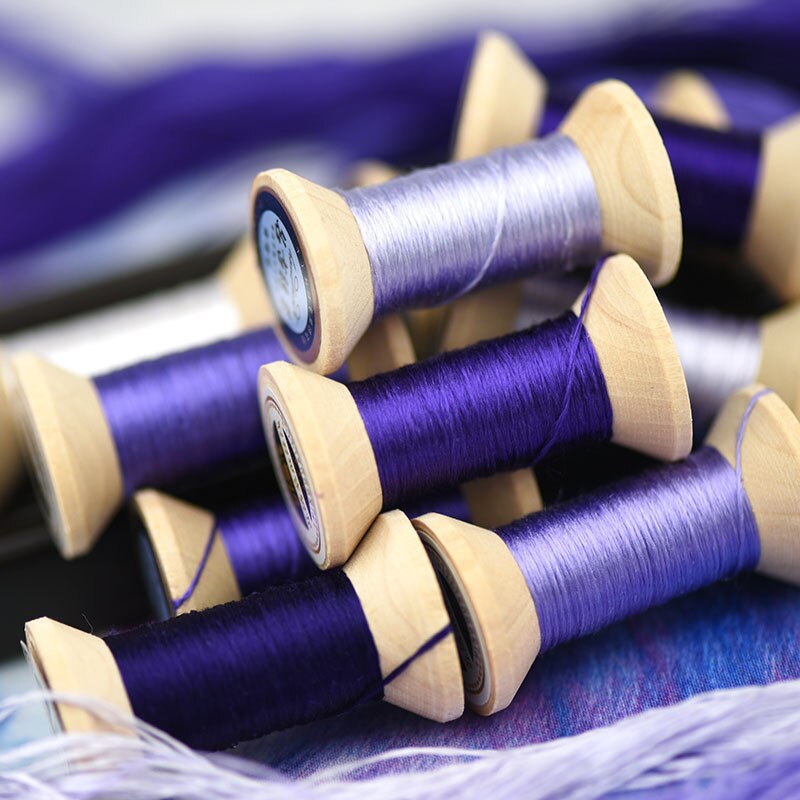 Linha de bordar bordada à mão/linha de seda/linha de bordar de seda enrolada/linha de bordar de seda/carretel/luz real