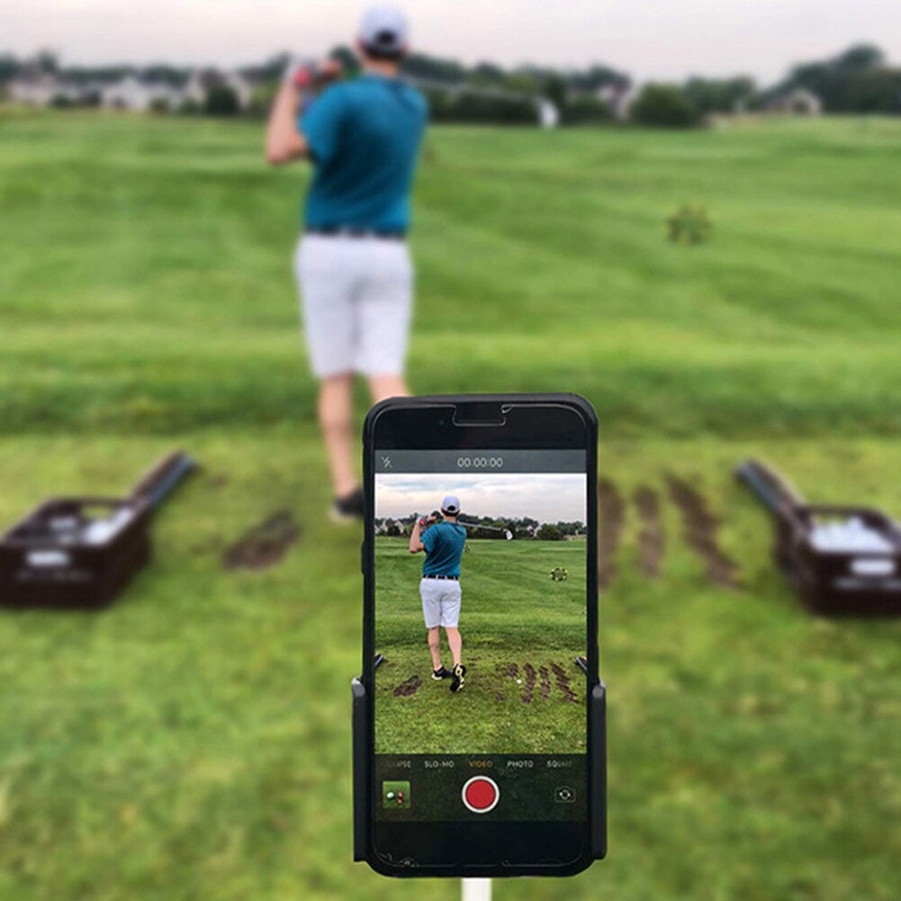 360 Rotating Golf Swing Training Recording Aids Cellphone Clip Mount Holder Easy to Operate Golf Accessories Training Aids