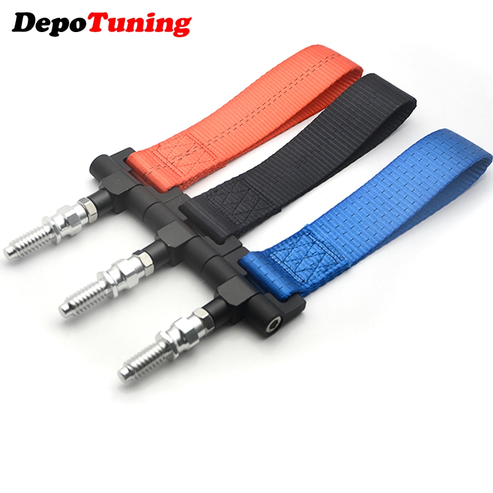 Depotuning Universal Racing Tow Strap Trekhaak Touw Voor Bmw European Car Auto Trailer Ring Blauw/Rood/Zwart