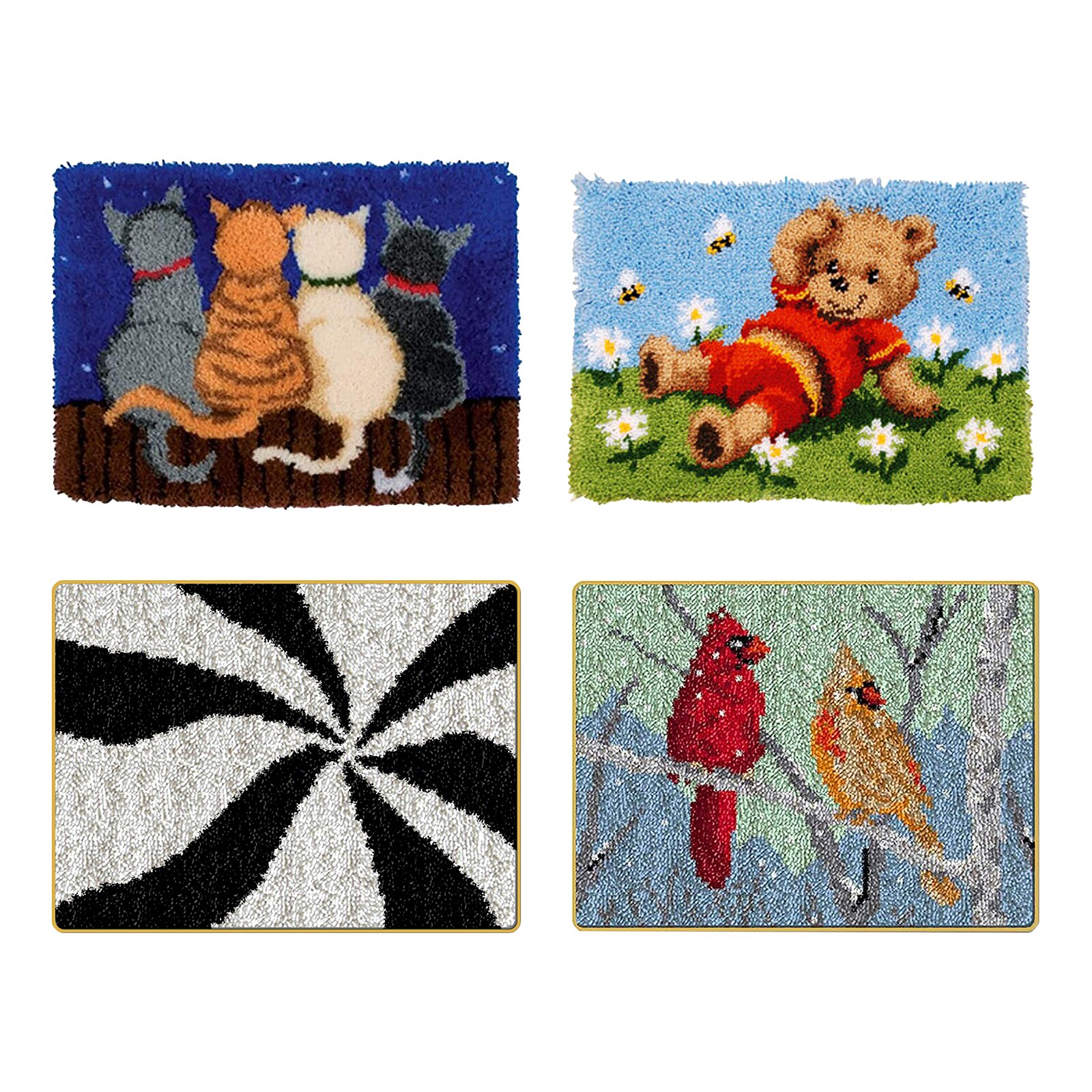 DIY Latch Hook Kit Carpet Rug Making Crafts for Kids Adults Beginners Home