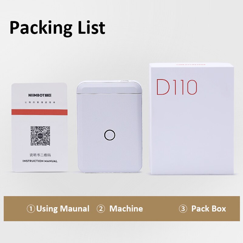 Niimbot D110 Label Maker Price Sticker Portable Bluetooth Thermal Label Printer and USB Cable DIY Date Sticker Label Machine