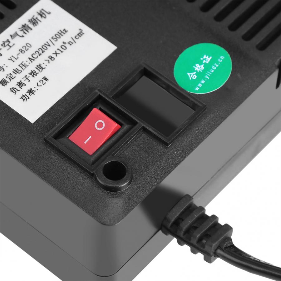 220V Black Intelligent Negative Ion Anion Generator Room Car Ionizer Air Purifier Air Cleaner Home Disinfection Air