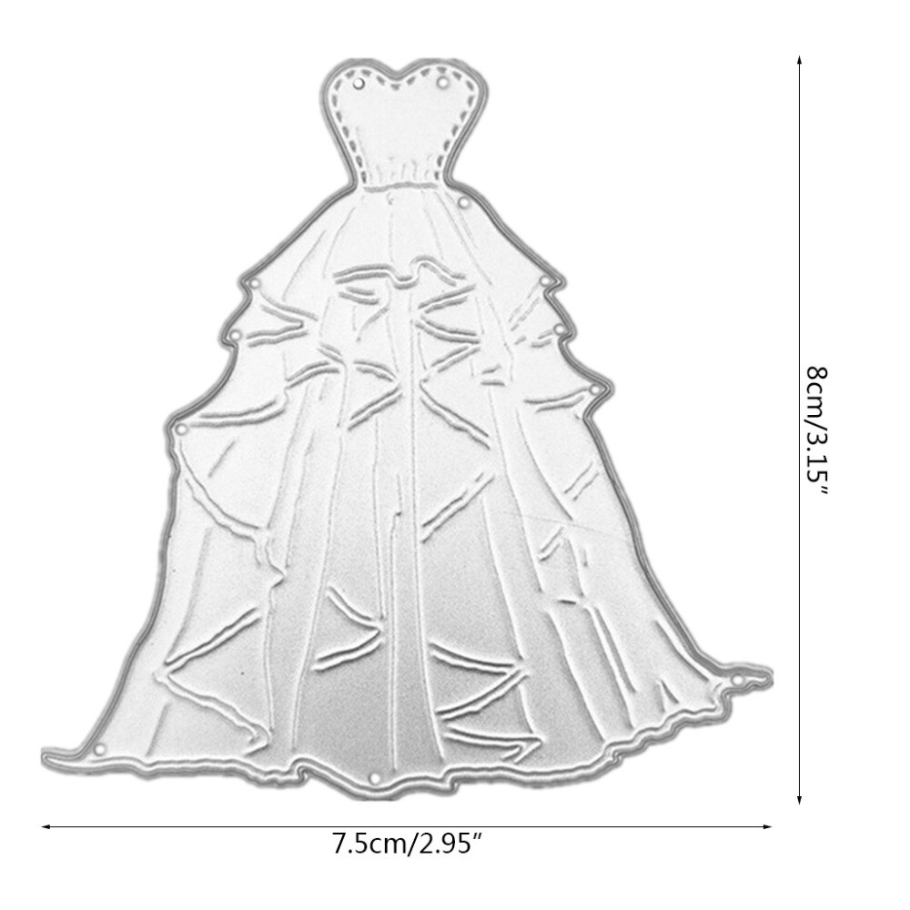 Kolstål hjärta bröllopsklänning skär stans prägling stencil mall form gör det själv papper konst hantverk scrapbook bokmärke kort dekor