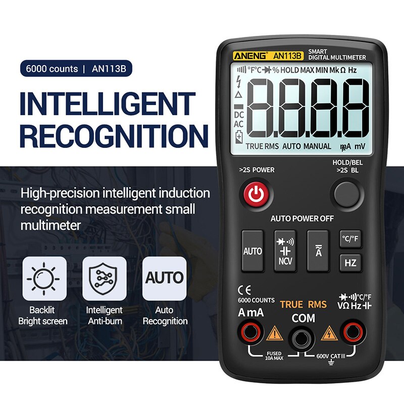 Multifunctional Multimeter High-precision Automatic Multimeter Multi Tester with LCD Backlight