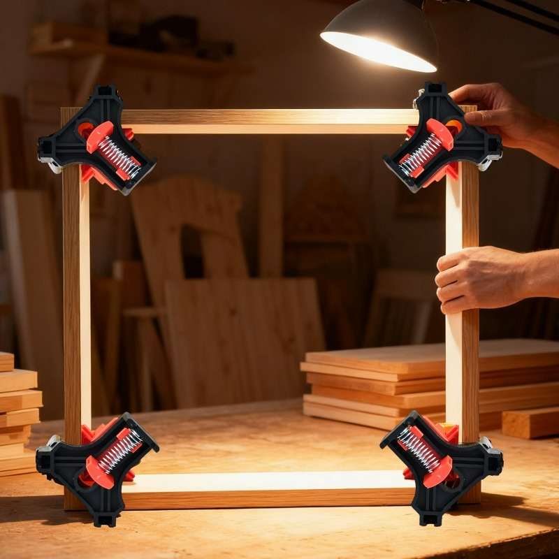 90° Woodworking Fixed Right Angle Clamp 90 Degree Corner Clips Fast Adjustable Quick Spring for Cabinets Photo Framing Fixing