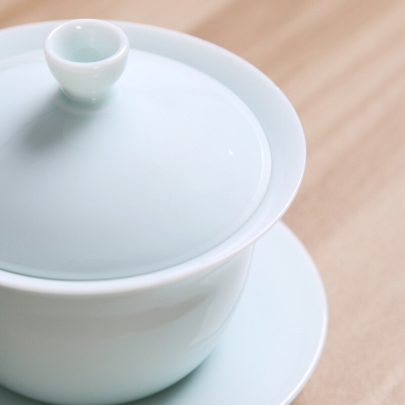 White Porcelain Tureen Cup Tea Ceremony Kung Fu Teacups Ceramics Tureen Tea Cup Chinese Traditional Tea Set Gaiwan