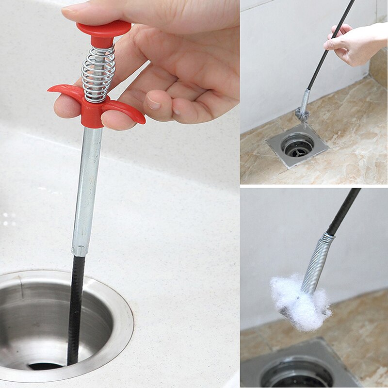 Clogged Cleaner Rod Kitchen Bath Rod Hair Remover Drain Clog Water Sin... – Grandado