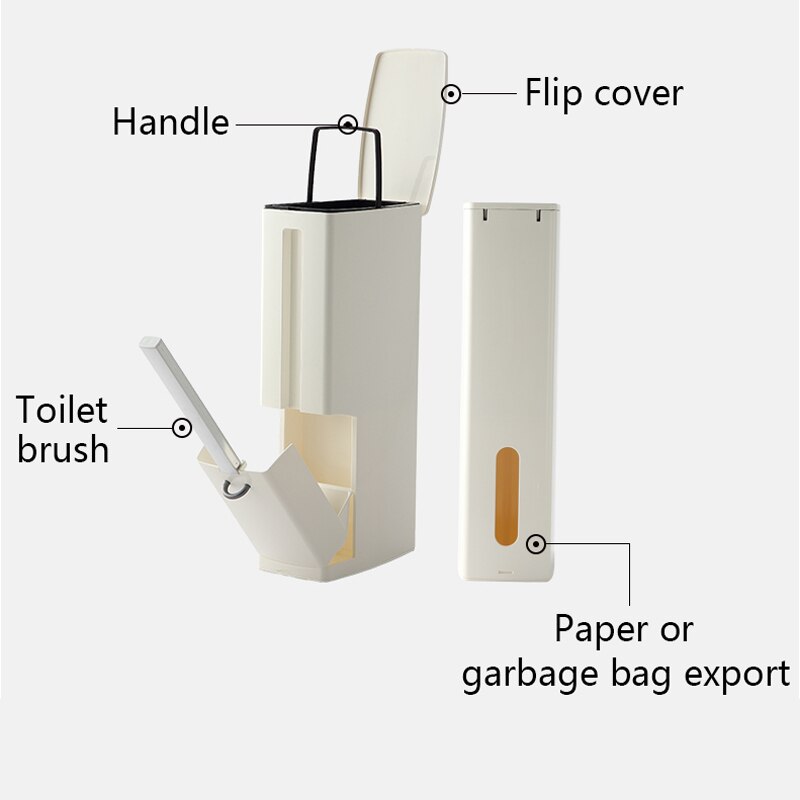 Schmale Papierkorb Schlecht können mit Wc Pinsel Müll Tasche Halfter Abfall Hause Kunststoff Müll Mülleimer 3 in 1