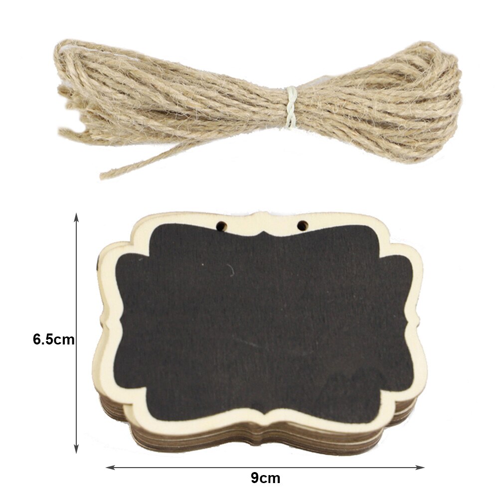 100 Mini Chalkboards With Clips - Wooden Small Memo Boards For Weddings, Labels, Crafts & DIY Decor (Rectangle Shape)