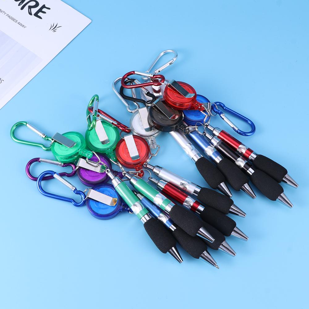 10 Pcs Intrekbare Badge Reel Pen Met Riem Clip En Karabijnhaak (Willekeurige Kleur)