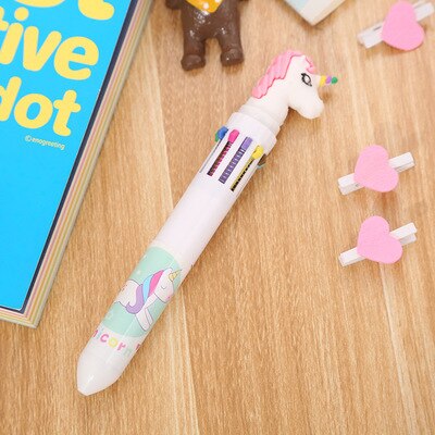 Creatieve 10 Kleuren Balpen Cartoon Schoolbenodigdheden Kantoorbenodigdheden Pennen Kawaii Multicolor Balpen Office Accessoires: baibai ma