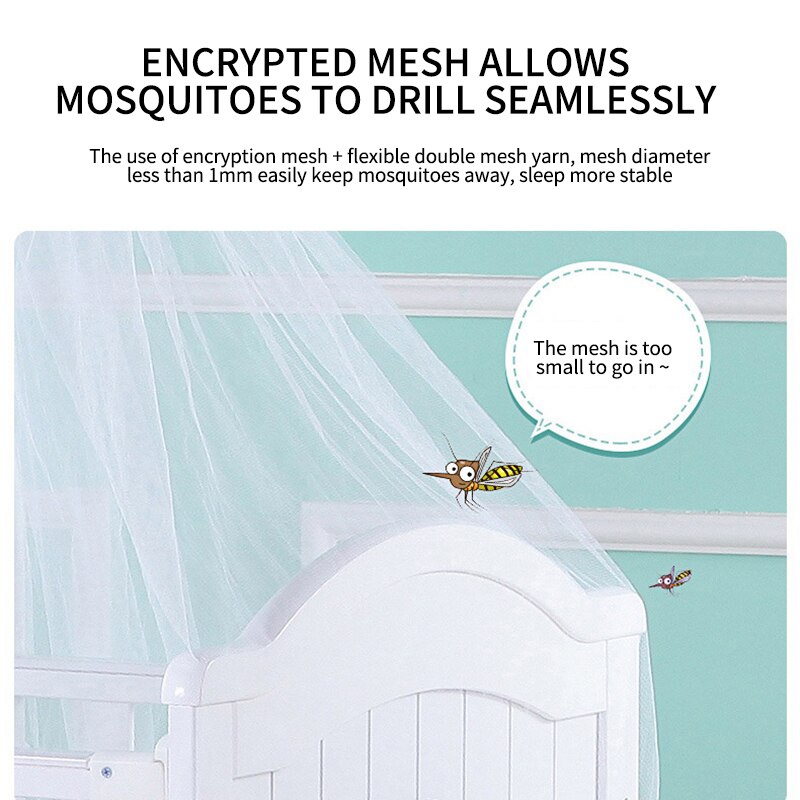 Mosquitera para cuna de bebé, red de malla para mosquitos, dosel infantil, dosel redondo para cuna
