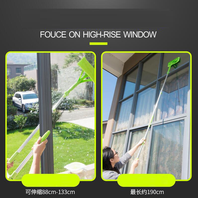 Free ship telescopic Multifunction High-rise window cleaning glass cleaner brush for washing windows Dust brush clean hobot