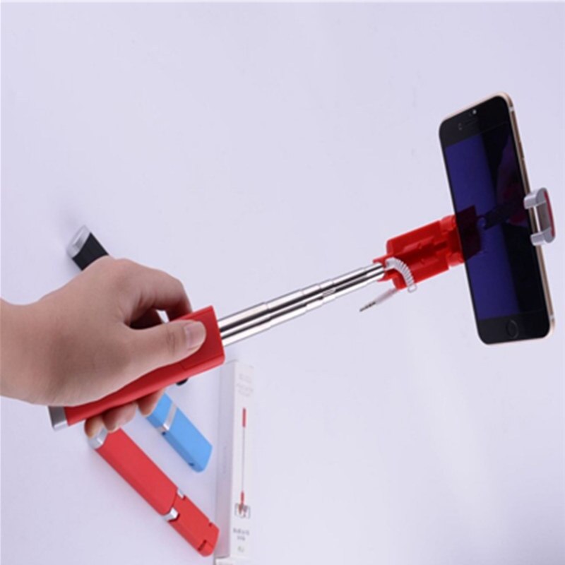-by-wire selfie mini lille og bærbar mobiltelefon universal selfie stick smart læbestift selfie holder universal