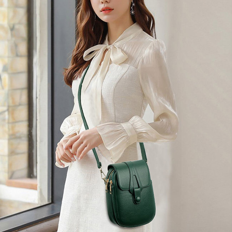Eenvoudig PU lederen crossbody schoudertassen voor dames Lente Retro merkhandtassen en portemonnees Dames mobiele telefoonzak