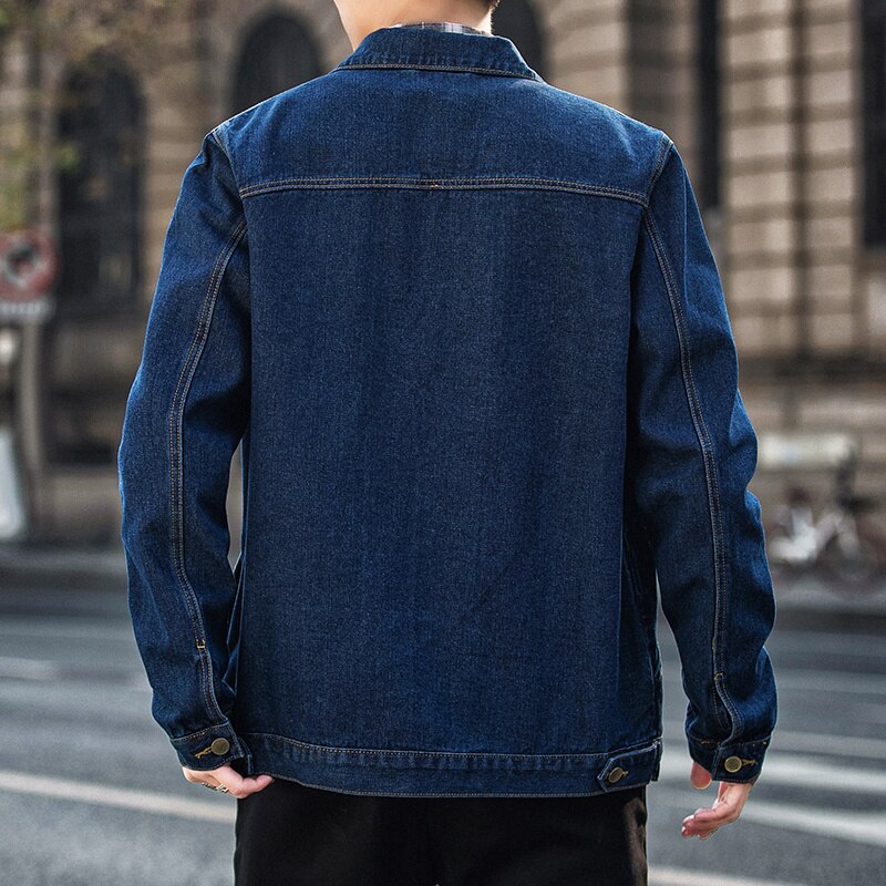 ZAZOMDE Denim Jacket Men Basic jackets Casual Slim Solid Lightweight Bomber Jacket Men Windbreaker Outwear Male Denim Coat