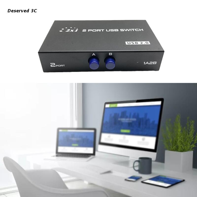 R9CB 2-Port Manual KVM Switch For Scanner Mouse Keyboard 2 Port 2X1 KVM Switcher