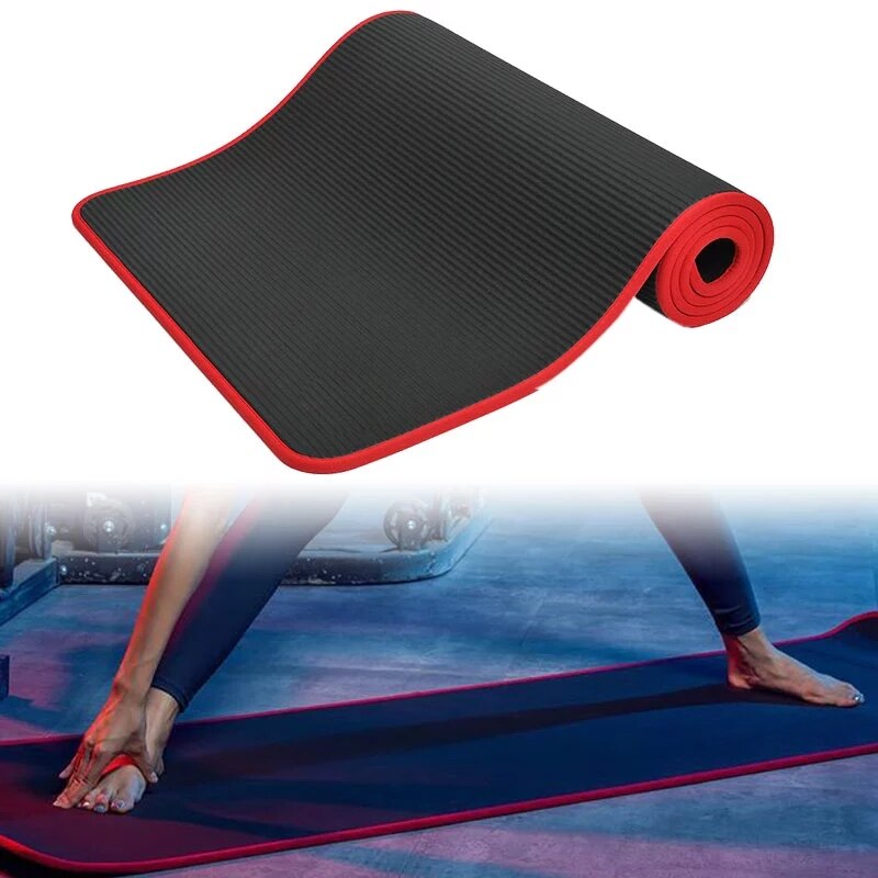 10mm extra dicke yogamatten, 183cm*61cm rutschfeste nbr-fitnesskissenmatten, pilates-fitnessmatten, geschmacksneutrale trainingsmatten für fitnessstudio und yoga