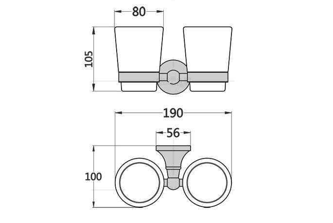 Portavasos y vaso antiguos de latón, soporte para cepillo de dientes antiguo con tazas dobles de cerámica, accesorios de baño, hardware de baño