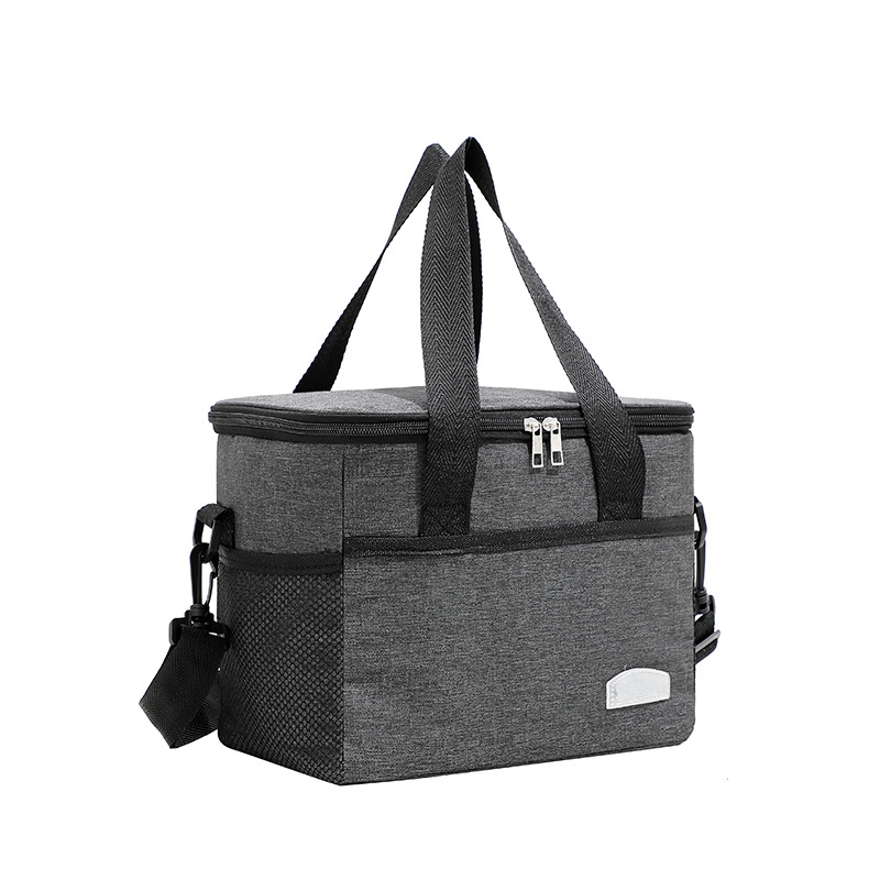 25L Lunch Box Thermal Cooler Bags Work Food Carrier Portable Picnic Snacks Storage Tote Ice Bag Insulated Handbags for Women Men: Small Black