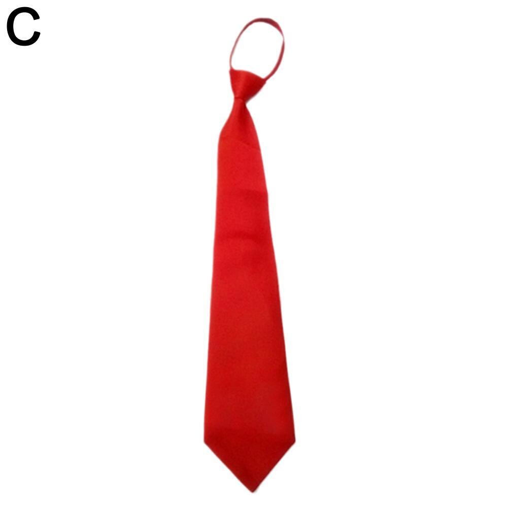 Sort klips på mænd slips sikkerhedsslips til mænd kvinder unisex slips tøj slips begravelse dørmand steward sort slips mat sort  g2 e 5: Rød
