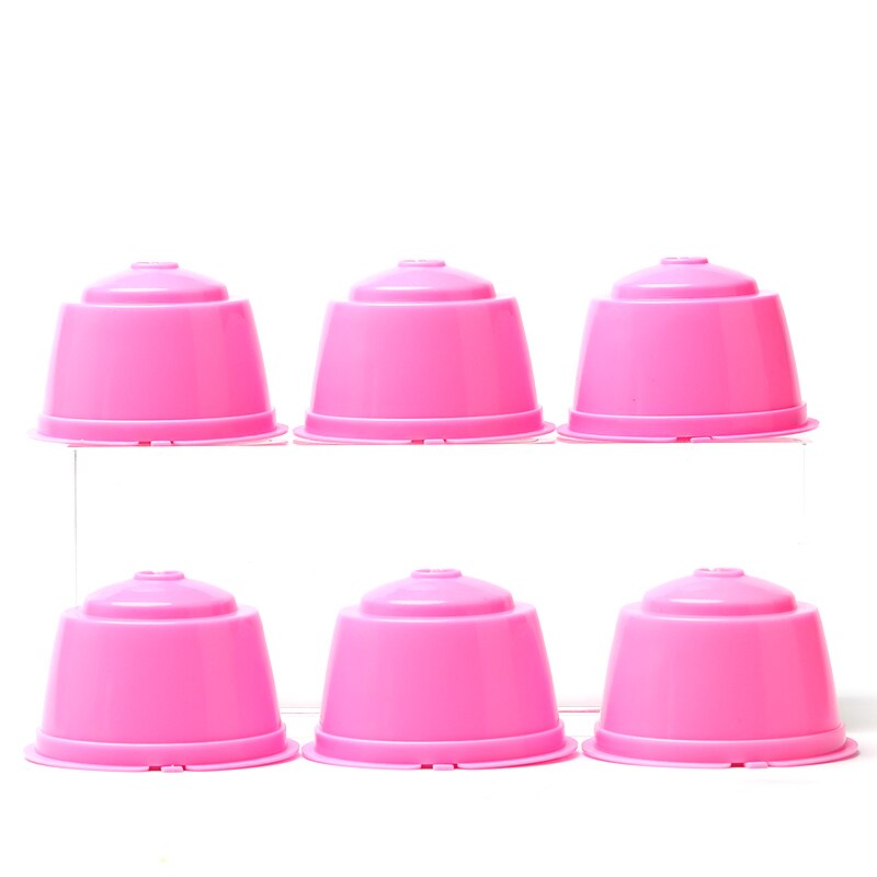 Capsules de café réutilisables pour Dolce Gusto, dosette pour nescafé, avec cuillère, brosse, accessoires de cuisine, 6 pièces: 6pcs-pink