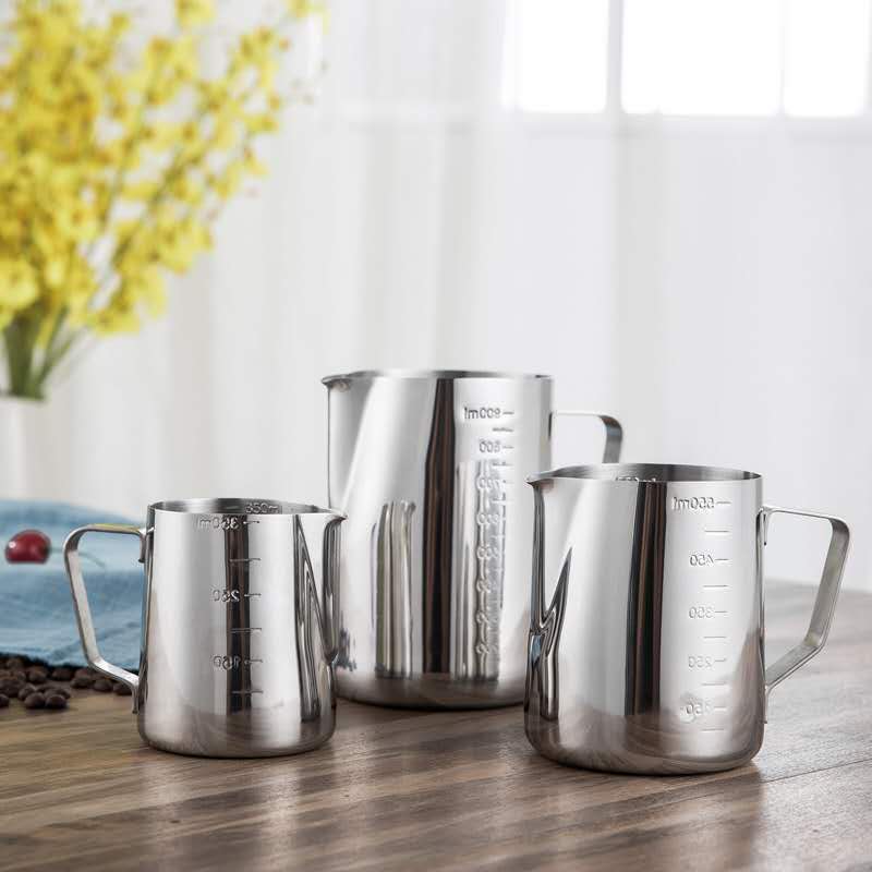 Jarro de leite barista 300l/600l/900l com escala de espuma jarro puxar copo de flor café leite canecas café café café expresso copo: 350ml