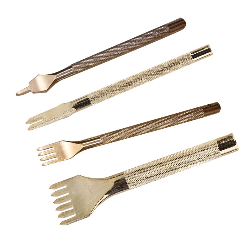 Metal Diamond Lacing Stitching Chisel DIY Leather Hole Punch Leather Craft Tool Kits Hand Working Tools Hole Punch 1/2/4/6 Prong