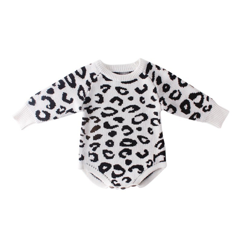 Knitted Baby Clothes Newborn Baby Romper Leopard Baby Girl Romper Cotton Infant Baby Boy Romper Infant Baby Jumpsuit Overalls