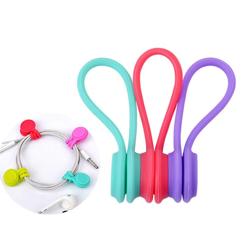 3PCS Silicone Magnetic Cable Winder Charging Cable Earphone Storage Holder Clips For Data Cable Phone Cable Organizer Cord