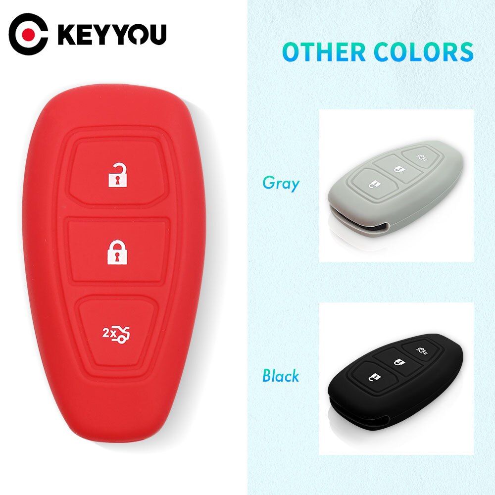 Keyyou Vervanging Siliconen Cover Auto Key Case Voor Ford Fiesta Focus Mondeo Ecosport Kuga Titanium Fob Remote Key Case Protector