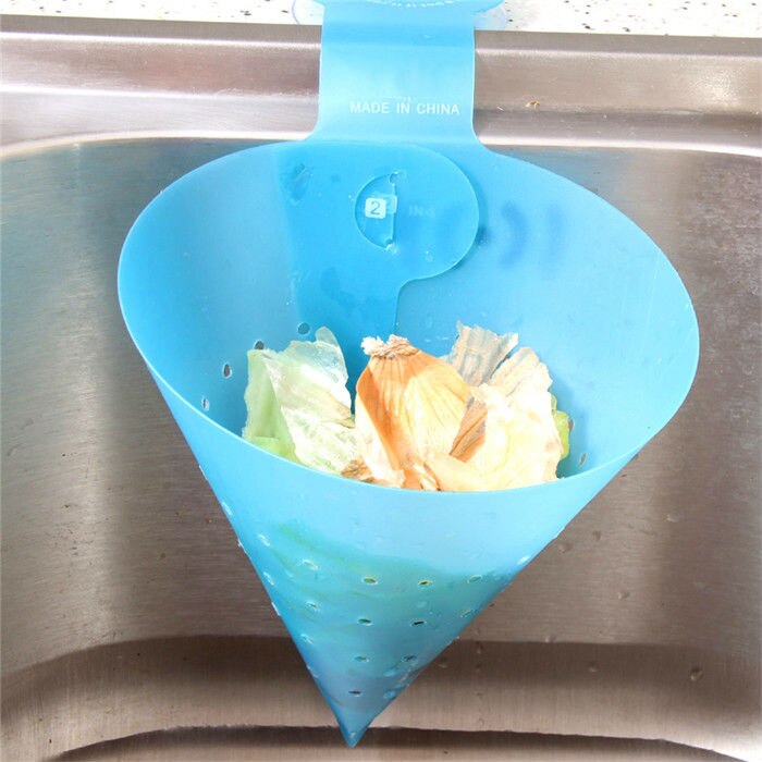 Waste Basket Triangular Funnel Shape Kitchen Strainer Basket Washing Storage Leaking Basket Disassembly Simple Colander Basket