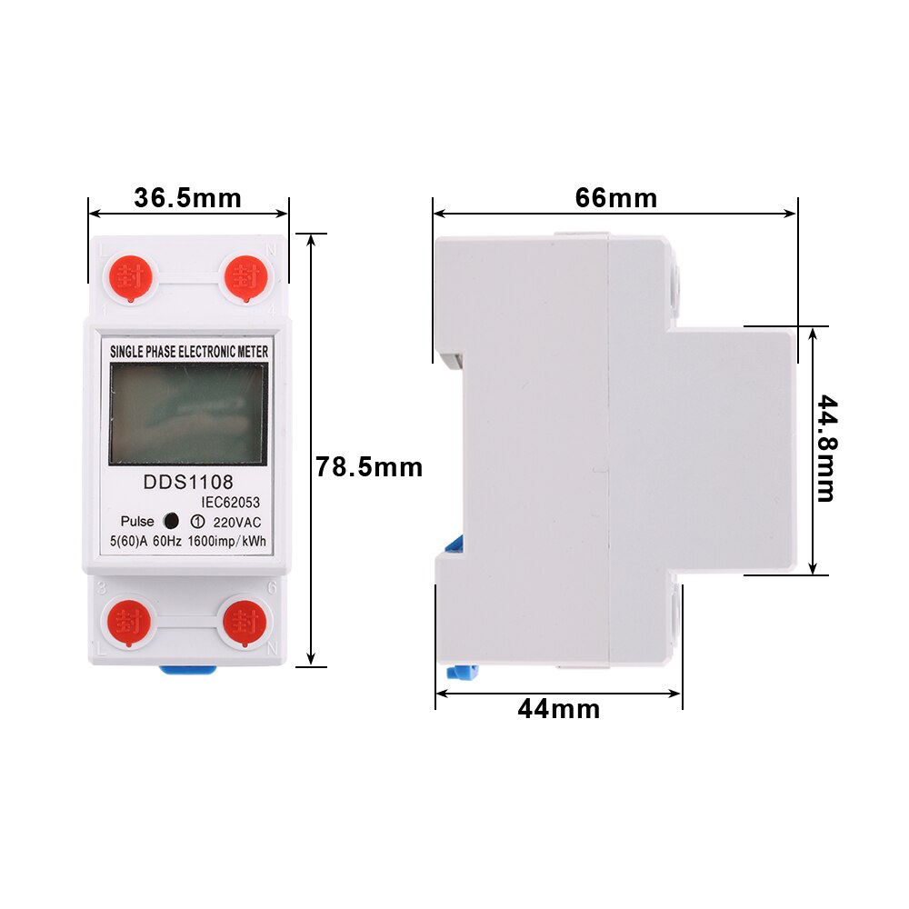60A 80A Din rail Single Phase Two Wire LCD Digital Display Power Consumption Energy Electric Meter kWh AC 220V 230V 50Hz/60Hz