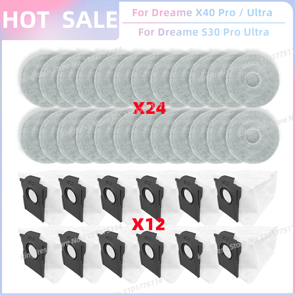 Compatible con ( Dreame X40 Ultra / L40 Ultra, MOVA P50 Pro Ultra / MOVA P50 Ultra / P10 Pro Ultra ) Piezas de Aspiradora Rodillo Principal Cepillo Lateral Filtro Paño de Limpieza Bolsa de Polvo Accesorios: Azul cielo