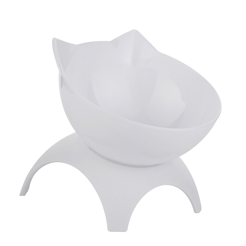 Cute Cat Dog Elevated Bowls 15° Tilted Raised Food Container With Stand Single Bowls Black White