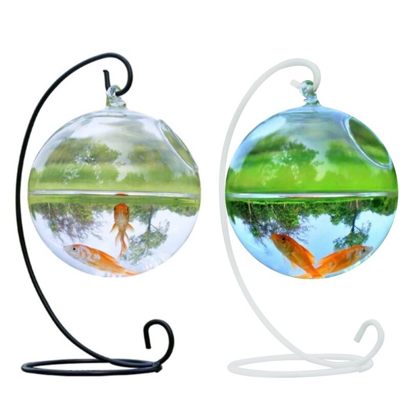 Transparent Spherical Glass Handmade Fish Tank Round Shape Hanging Glass Aquarium Fish Bowl Clear Plant Terrarium