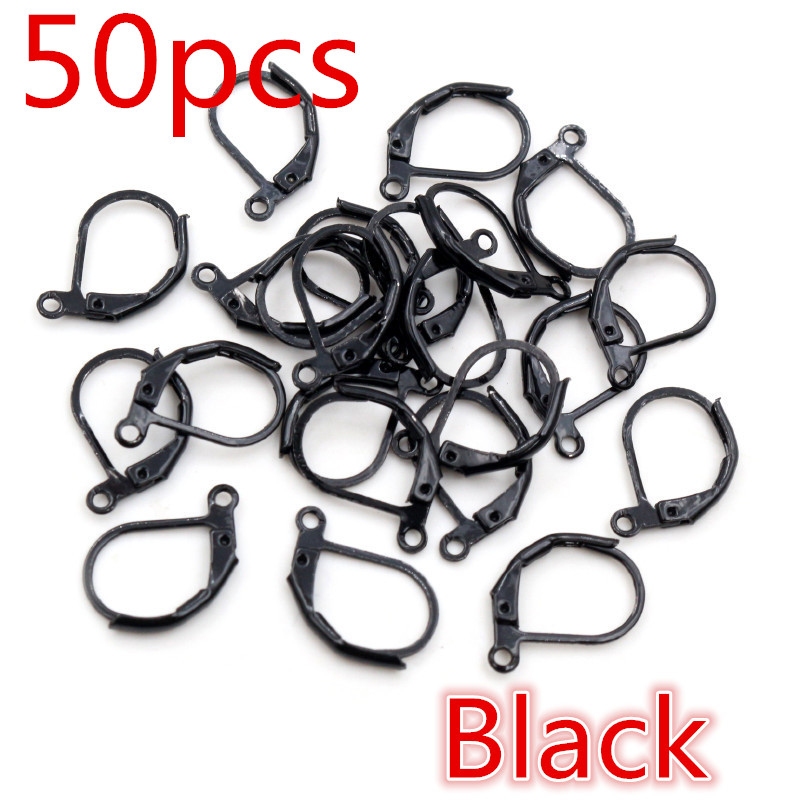 30-50 uds/lote de oro plata francés pendiente ganchos de alambre configuración Base aros pendientes para bricolajes artículos de fabricación de joyas al por mayor: Rojo