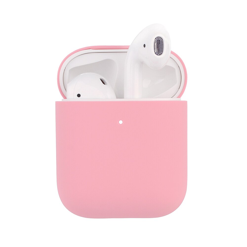 Casos de silicone macio para apple airpods 1/2 caso protetor bluetooth sem fio fone de ouvido capa para apple ar pods caixa de carregamento sacos: Pink