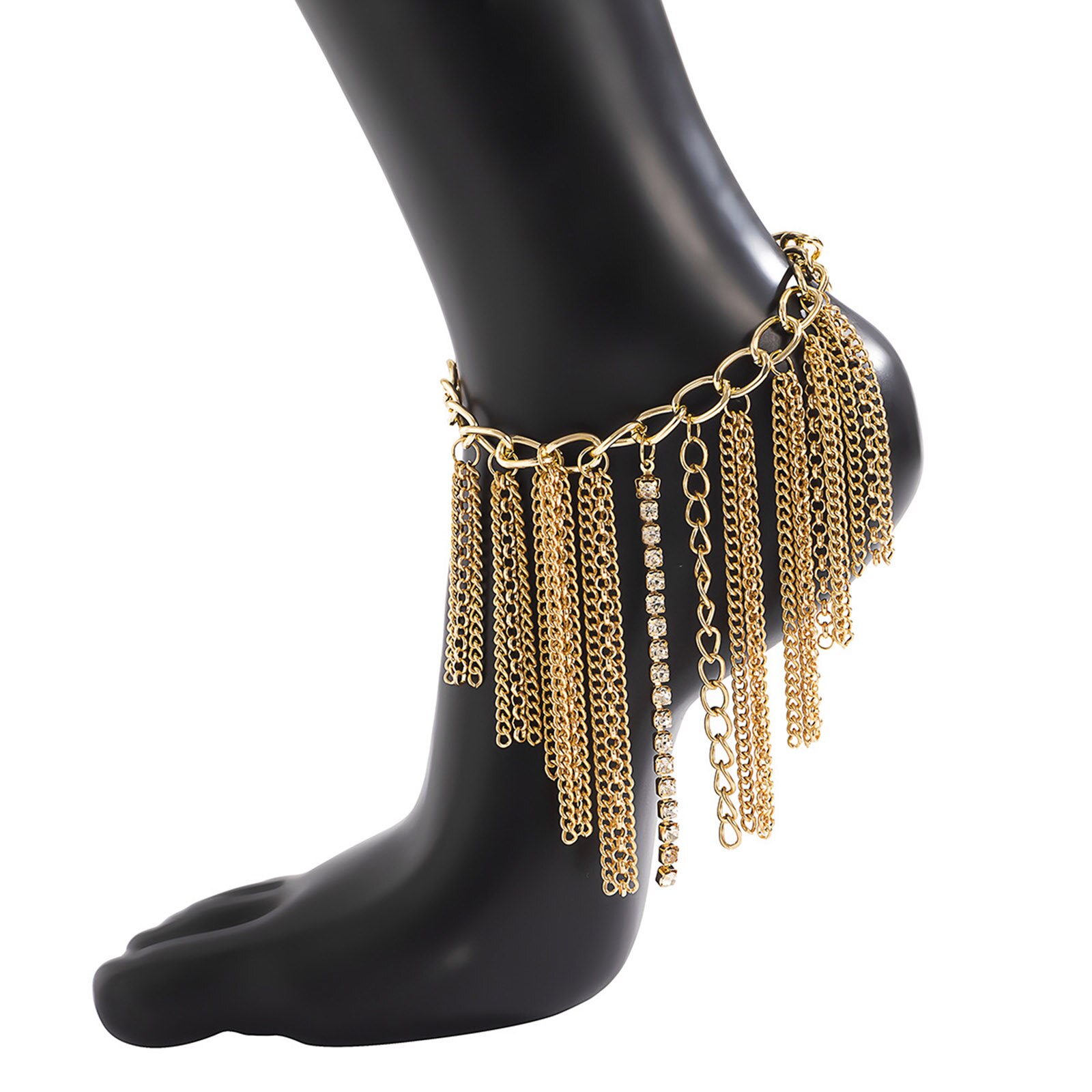 1Pc Mode Multilayer Ketting Hoge Hak Schoen Eenvoudige Voet Enkel Strand Sieraden Voet Armband Voor Vrouwen Meisje Enkelbandje: Gold Plated