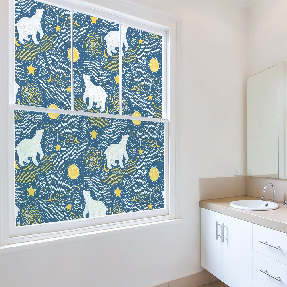 Película de ventana de oso Polar DICOR de 45/90x200CM, pegatina de vidrio clásica de Escandinavia para decoración del hogar BLT2165KJ