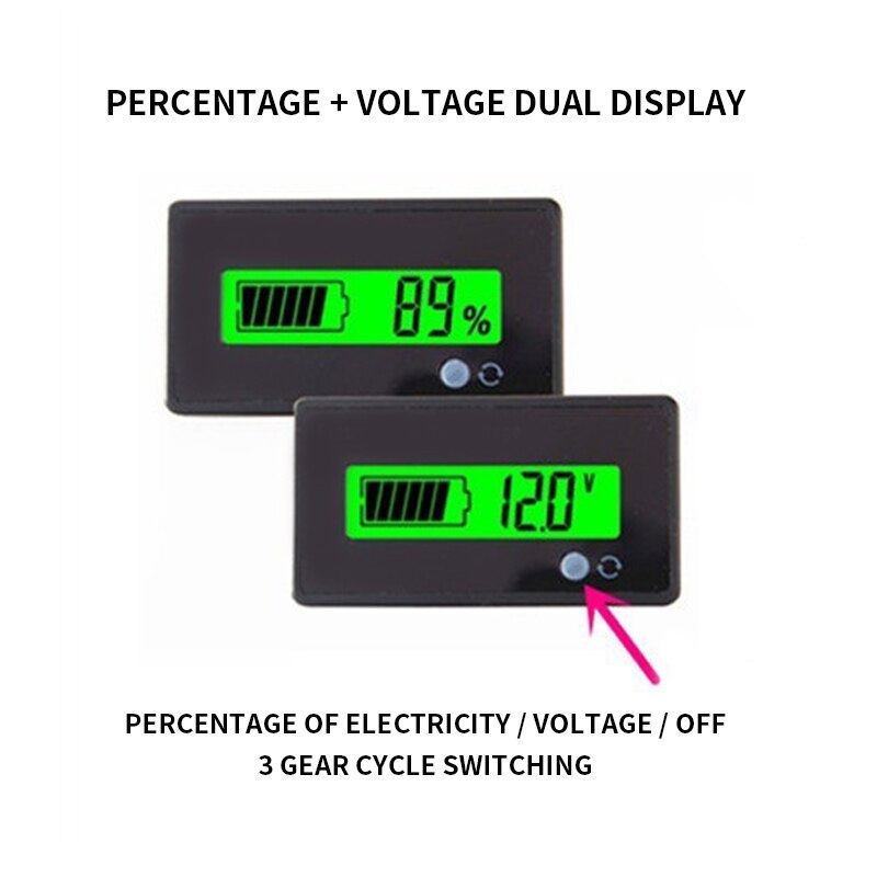 Bly-syre batterikapacitet indikator spændingsmåler batterikapacitet spændingsmonitor voltmeter lcd monitorlead-acid