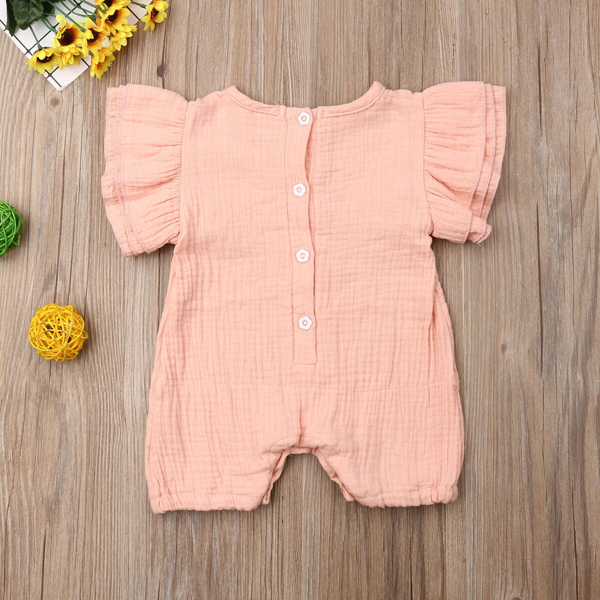 2019 Bebê Roupas de Verão Menina Infantil Do Bebê Romper Meninos Algodão Roupas Fly-Luva Sólidos Bonito Playsuits One-Pieces outfit Sunsuit