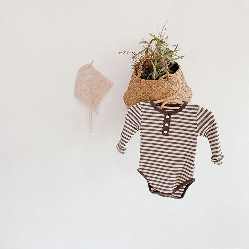 MILANCEL neue Baby kleidung gestreiften Baby mädchen bodysuit vordere botton Kleinkind jungen ein stück kleinkind mädchen Gesamt