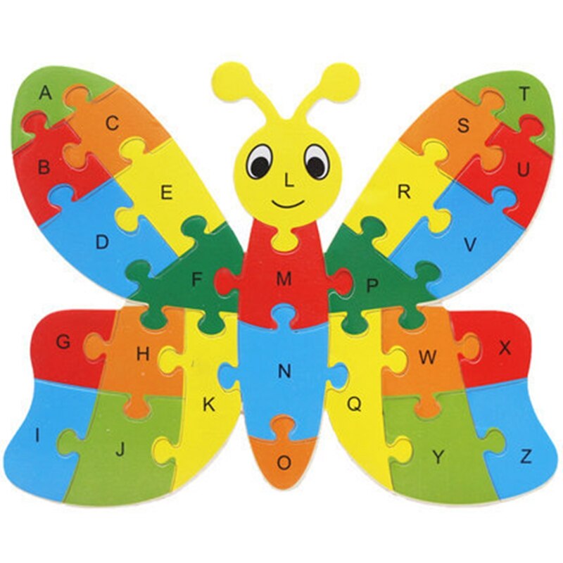 Kinder 26 Buchstaben Erkenntnis Früh Lernen Bildungs Baby Aufklärung Holz Spielzeug Kleinkinder Alphabet Cartoon Tiere Puzzles