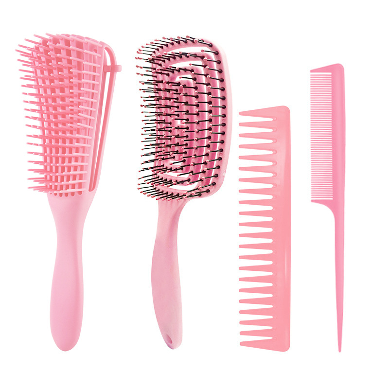 Detangling Hair Hrush Hair Comb Set Detangler Hairbrush for Curly Hair Barber Accessories Hair Care Styling Tools