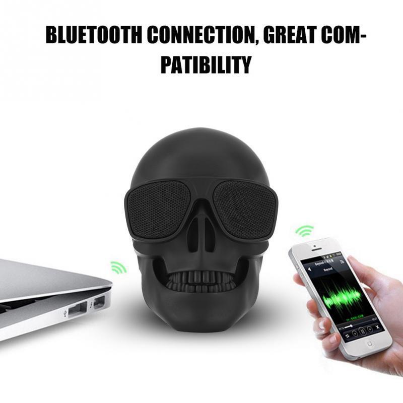 Hobbylane Draagbare Mini Skull Head Speaker Draadloze Bluetooth Stereo Speaker Hd Bass Speaker Voor Telefoon Pc Computer