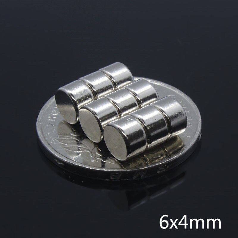 5/10/20/50/100/200/500Pcs 6X4 Neodymium Magneet Disc ronde Krachtige Kleine Magnetische Magneten Aarde Ndfeb Magneet 6Mm X 4Mm