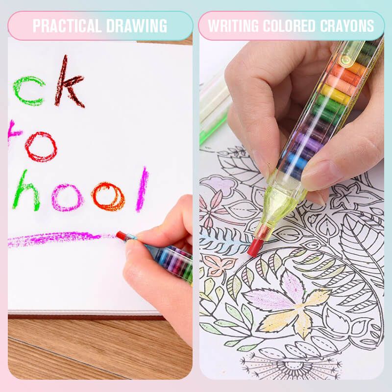 20 In1 Stapelen Punt Kleurpotloden Diy Tekening Pen 20 Kleuren Verwisselbare Graffiti Potlood Portable Voor Outdoor Schetsen Of School